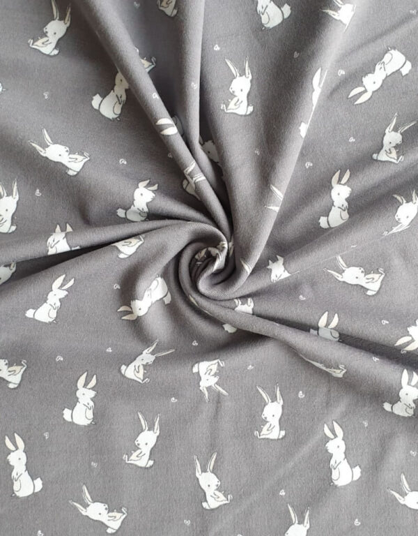 #J005 Jersey grau mit Kaninchen #J005 Jersey grau mit Kaninchen