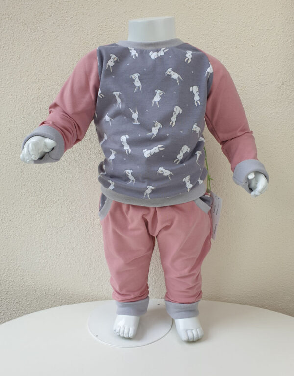 Langarm-Shirt grau mit Kaninchen Langarm-Shirt grau mit Kaninchen