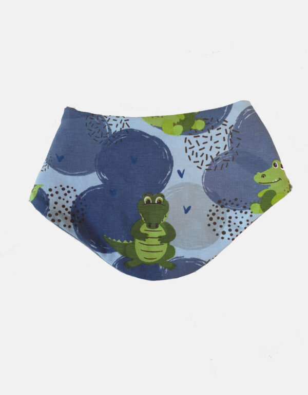 Dreieck-Tuch blau mit Krokodil Dreieck-Tuch blau mit Krokodil
