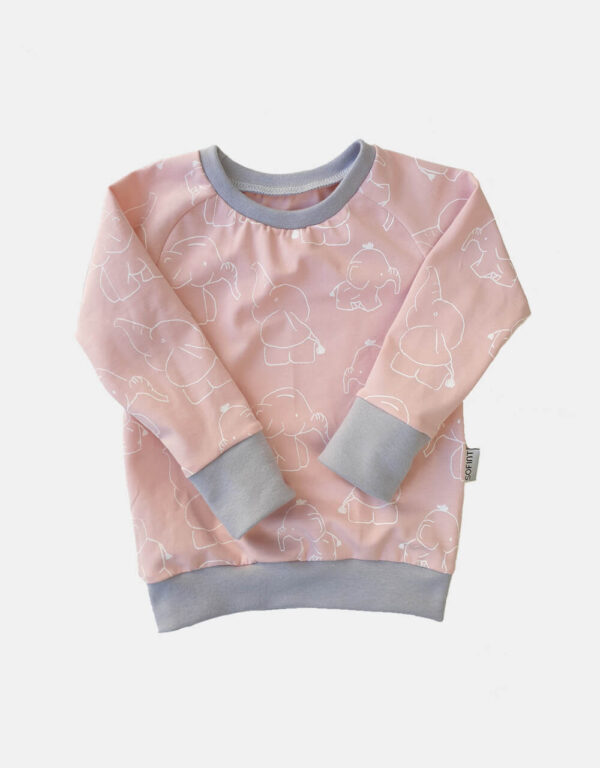 Langarm-Shirt hellrosa mit Elefant Langarm-Shirt hellrosa mit Elefant