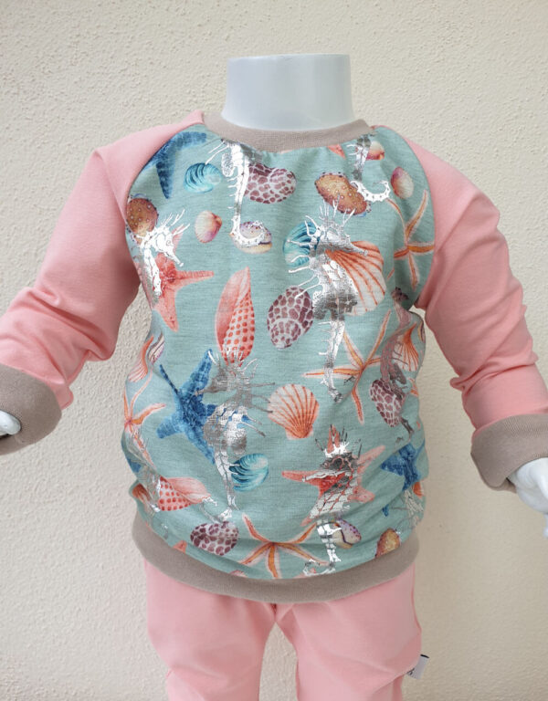 Langarm-Shirt pfirsich und Seepferdchen, Seestern, Muschel Langarm-Shirt pfirsich und Seepferdchen, Seestern, Muschel