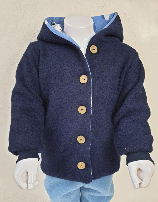 Walkjacke dunkelblau, blau mit Eisbär auf Eisscholle Walkjacke dunkelblau, blau mit Eisbär auf Eisscholle