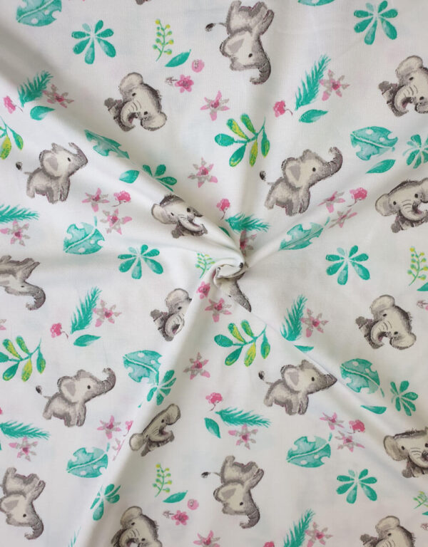 #J035 Jersey weiß mit Elefant und Blatt #J035 Jersey weiß mit Elefant und Blatt