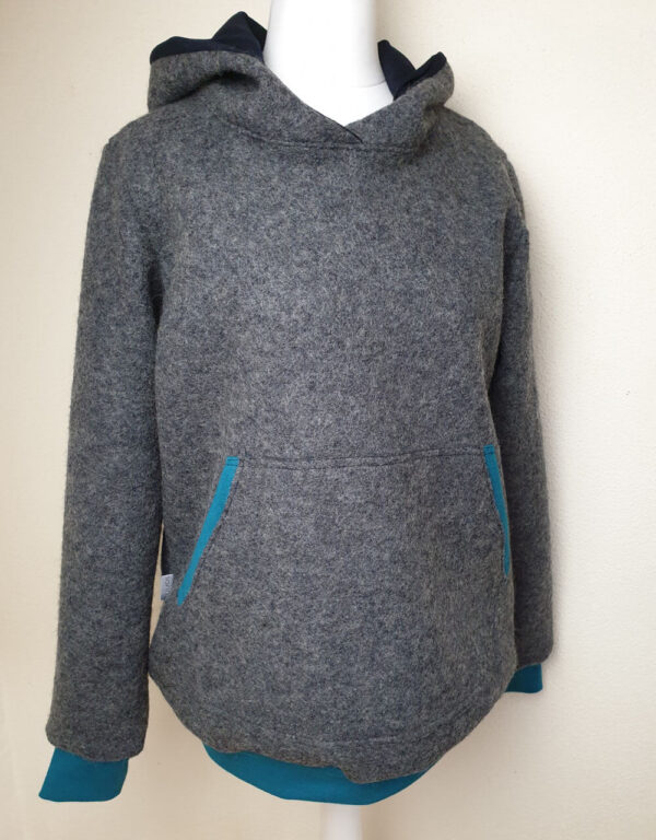 Damen Pullover / Hoodie aus Walk dunkelgrau (tailliert) Damen Pullover / Hoodie aus Walk dunkelgrau (tailliert)