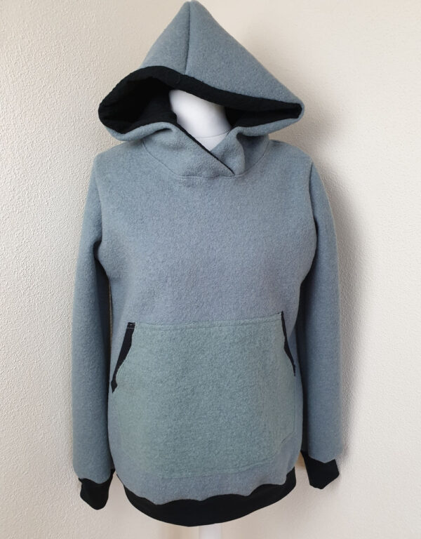 Damen Pullover / Hoodie aus Walk mintgrün (tailliert)