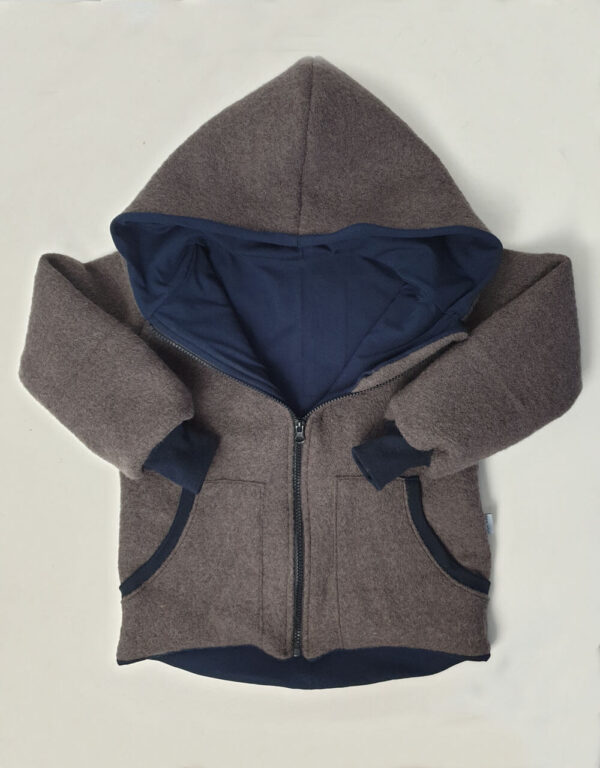 Walkjacke taupe, Jersey dunkelblau Walkjacke taupe, Jersey dunkelblau