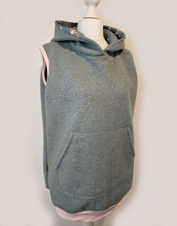 Damen Pullunder aus Walk mint-grün Damen Pullunder aus Walk mint-grün