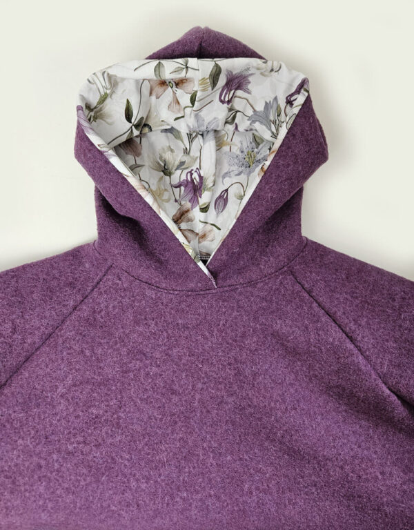 Damen Pullover / Hoodie aus Walk bordeaux meliert (gerade) Damen Pullover / Hoodie aus Walk bordeaux meliert (gerade)