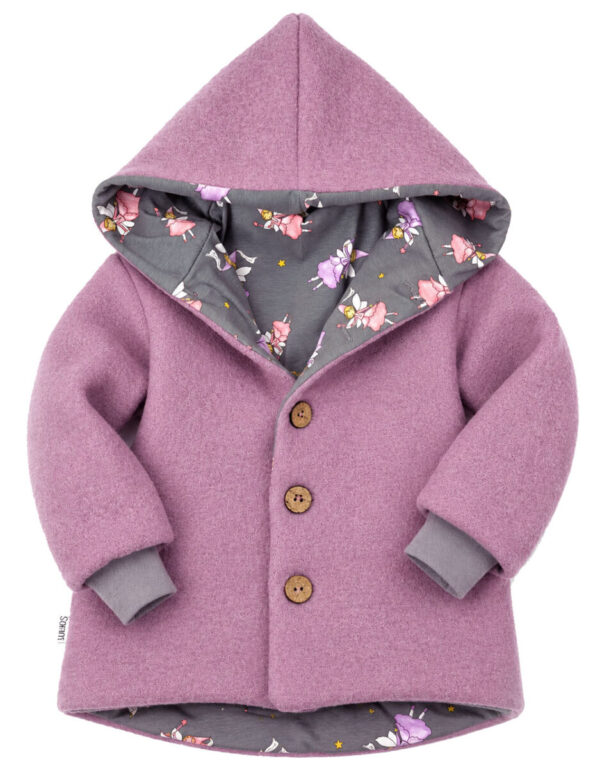 Walkjacke rosa, grau mit Fee / Prinzessin