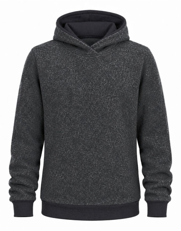 Herren Pullover / Hoodie aus Walk grau-schwarz